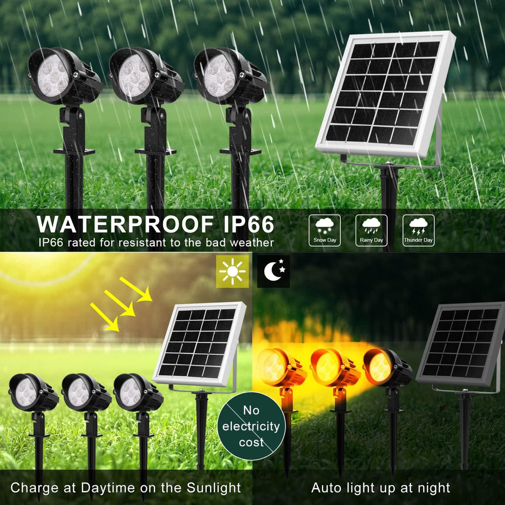 4-in-1 Solar Landscape Lights, IP66 Waterproof, 2700K/4000K/6000K Q65458