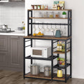 5-Tier Microwave Cart Oven Stand with 8 Hooks J853095