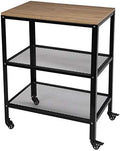 3-Tier Rolling Serving Cart with Metal Frame, Rustic Brown V777612