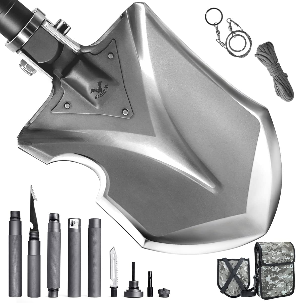 High-Carbon Steel Tactical Folding Shovel with Bag V1786