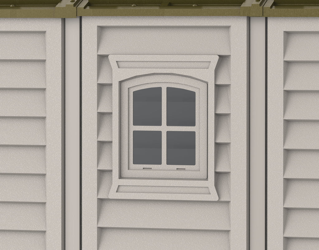 Offwhite/Brown 8x8 Outdoor Storage Shed L985552
