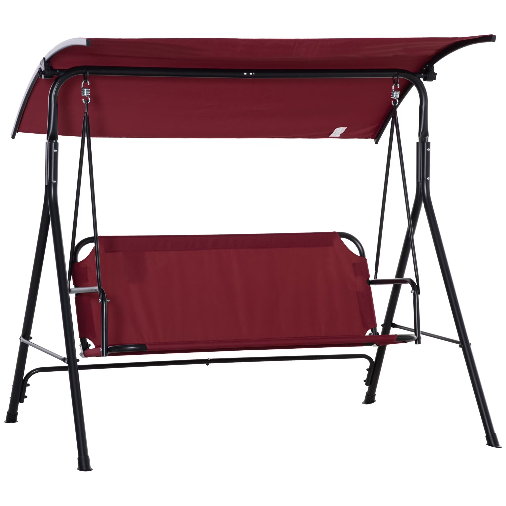 Red Steel Frame 3-Person Porch Swing with Stand K9700