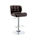 Brown Faux Leather Adjustable Bar Stool K931109
