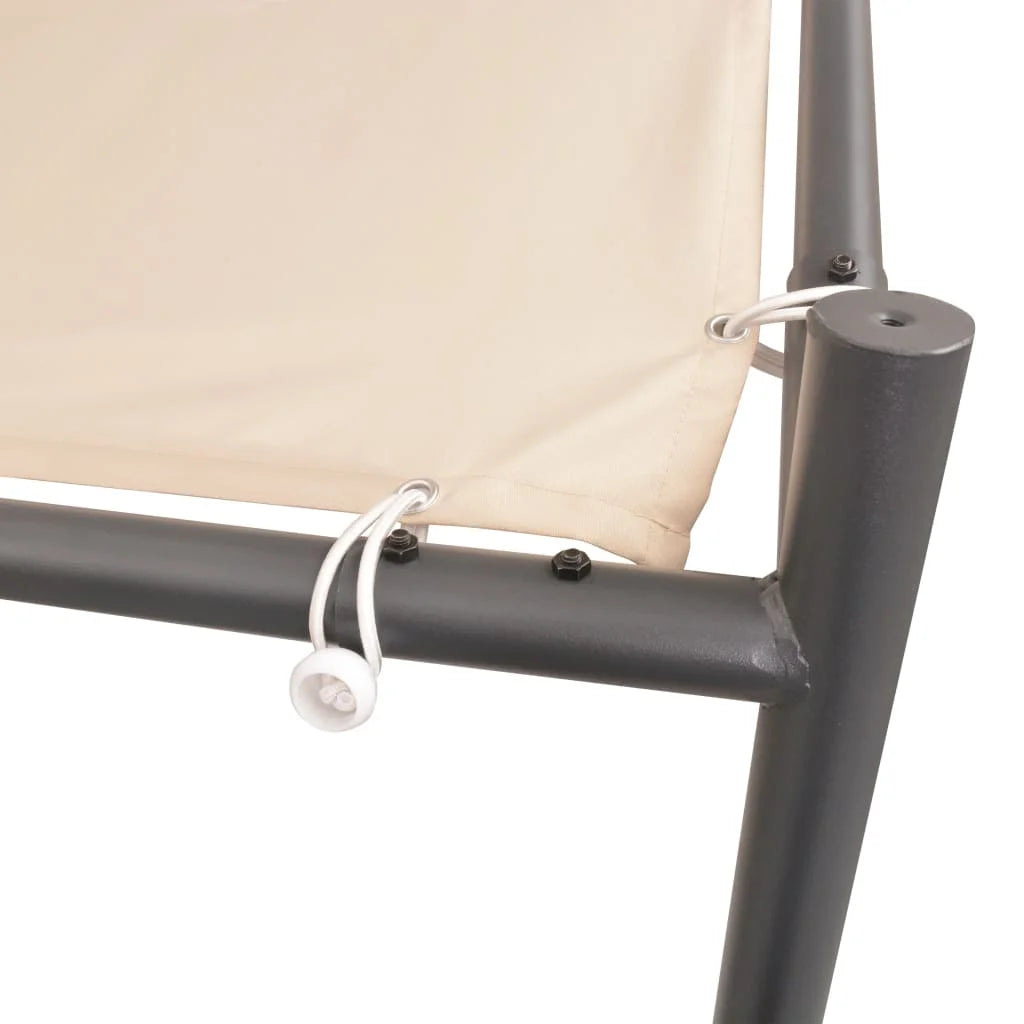 Beige Steel Gazebo Pavilion Tent Canopy F86598