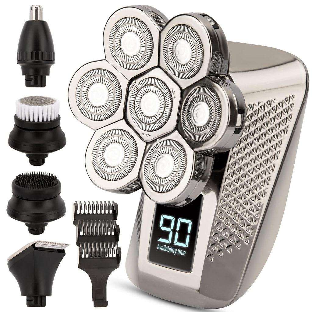 5-in-1 Electric Head Shaver for Men, Cordless and Rechargeable, Pack of 2 B90307