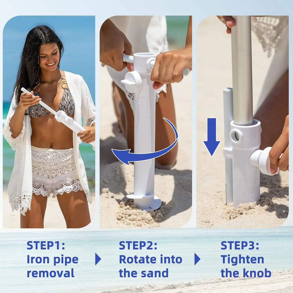 6.5ft Beach Umbrella with Sand Anchor E76002