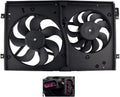 Dual Radiator Cooling Fan Assembly for 1998-2005 Volkswagen Beetle 1.8L 1.9L 2.0L with 3 Prong Wire Plug E24473