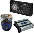 10 Thin Sub Box Passive Radiator Bundle with Amplifier & Amp Kit K7173