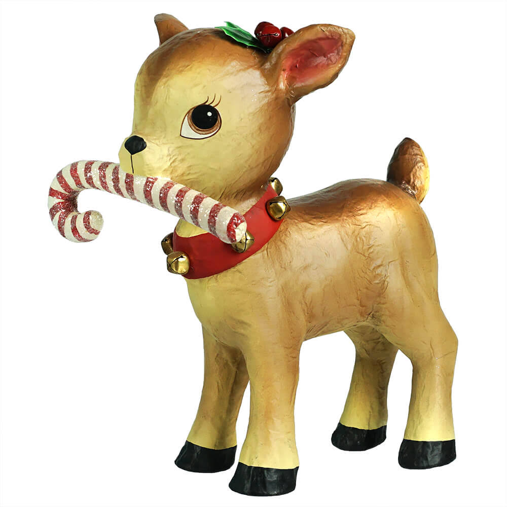 Retro Reindeer with Candy Cane J453