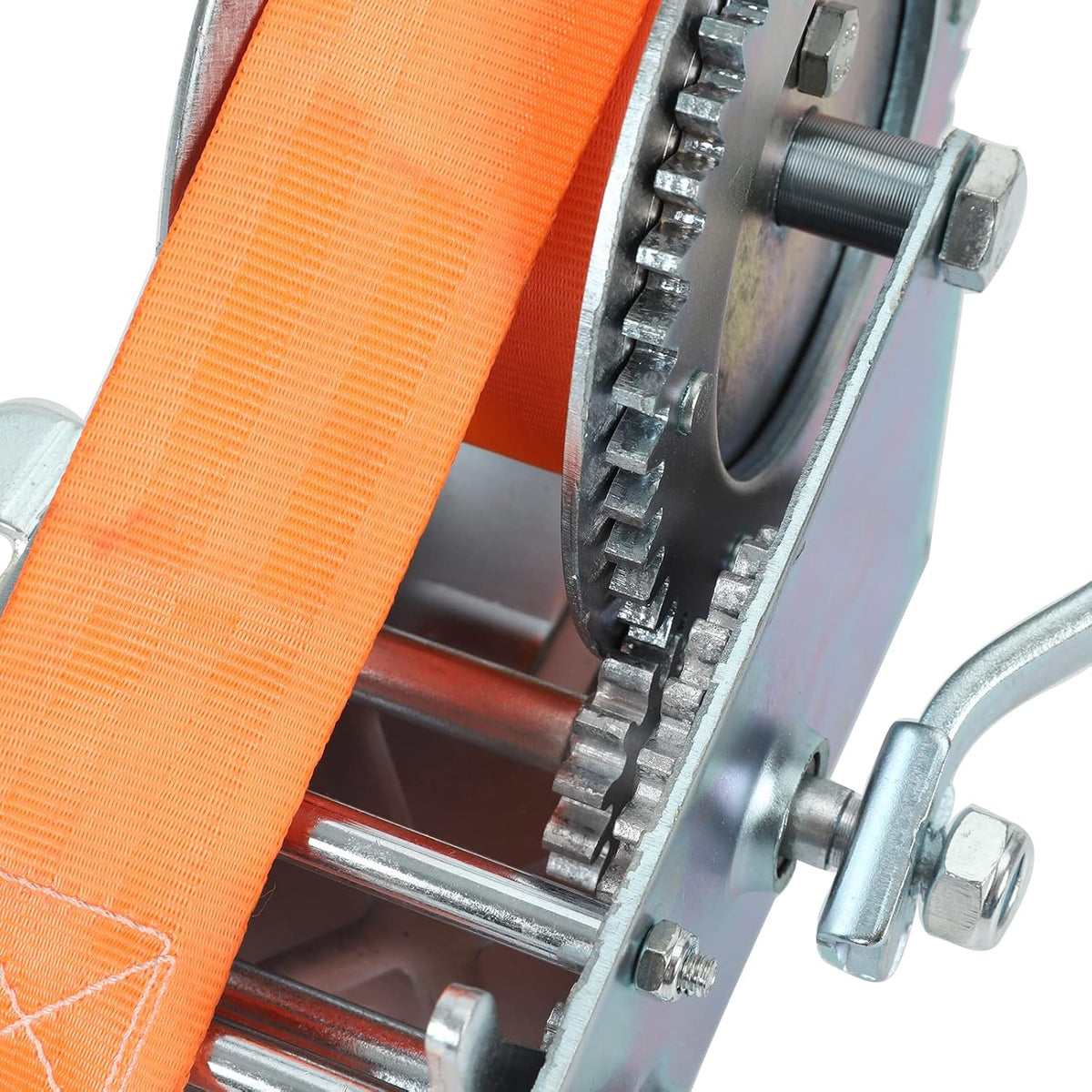 3500lbs Dual Gear Hand Winch Polyester Strap Pack of 2 C330