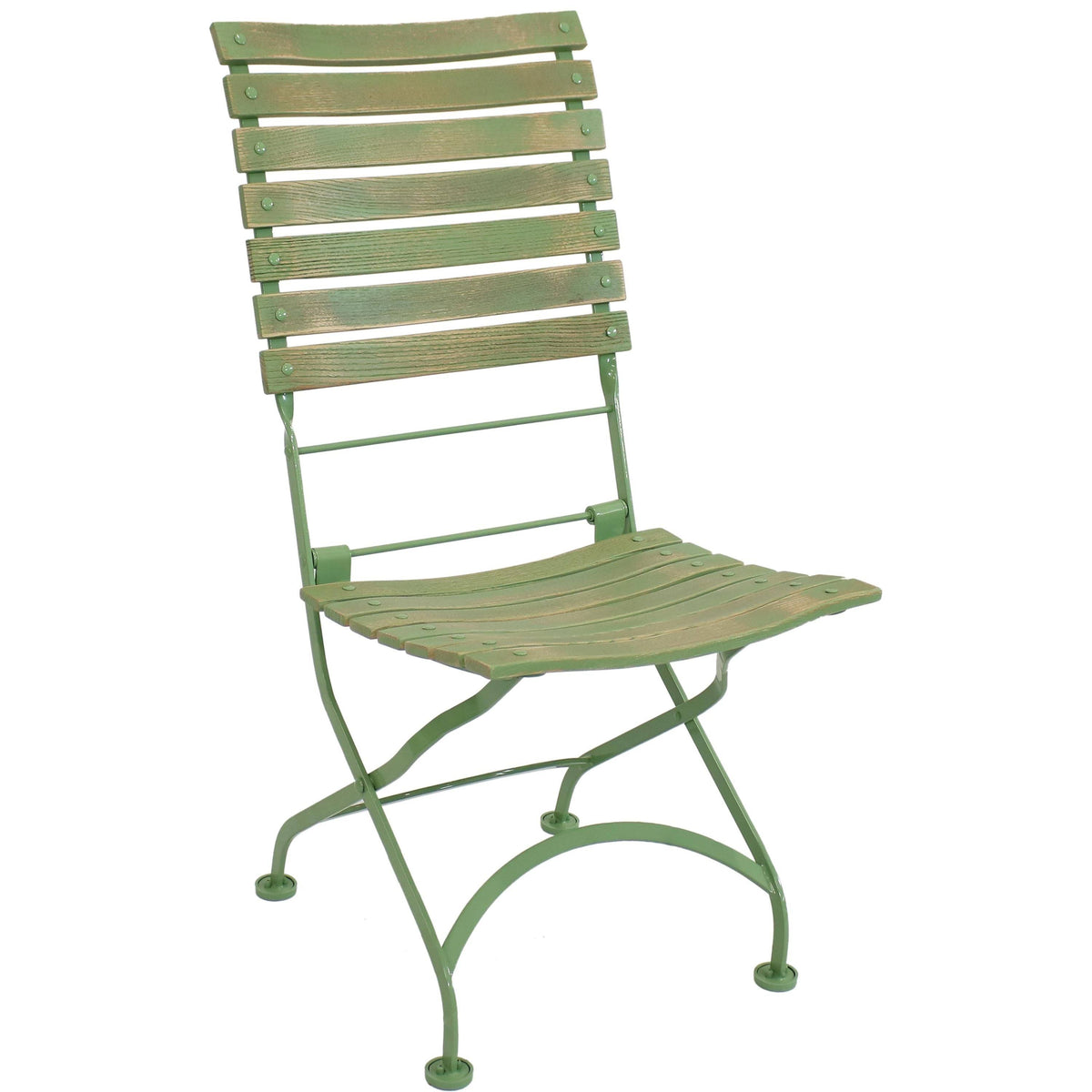Green Folding Chestnut Wooden Chair Set of 4 M569146