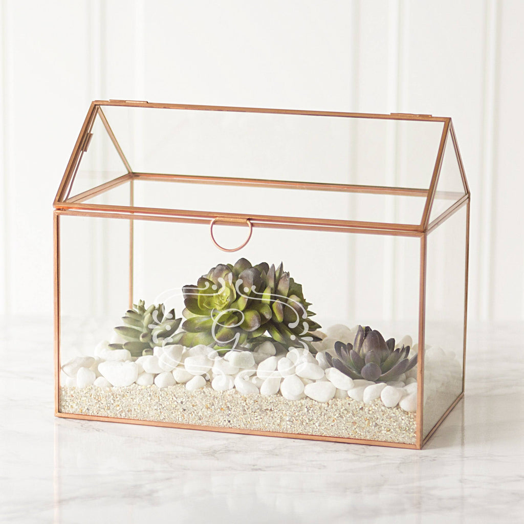 Personalized Glass Terrarium Card Holder T392142