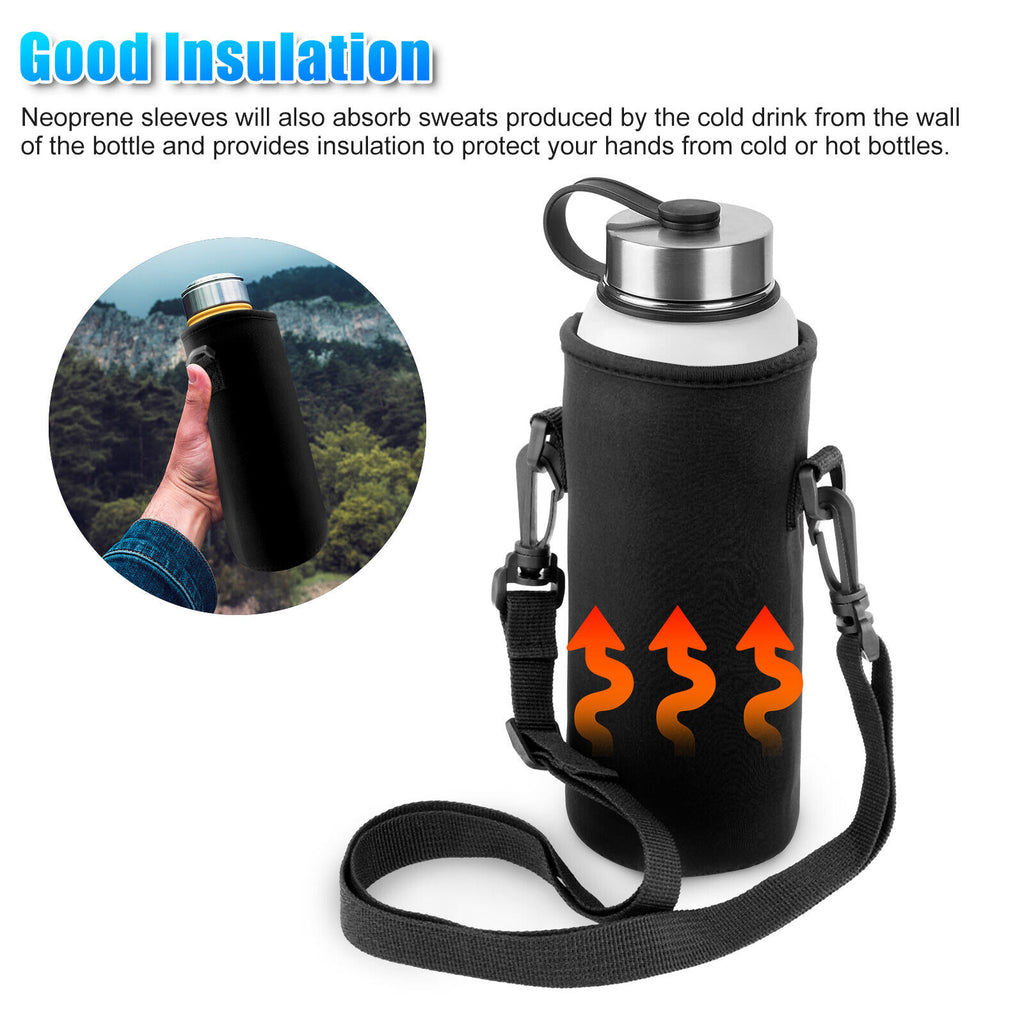 2Pcs Insulated Water Bottle Bags with Adjustable Shoulder Strap Z5220