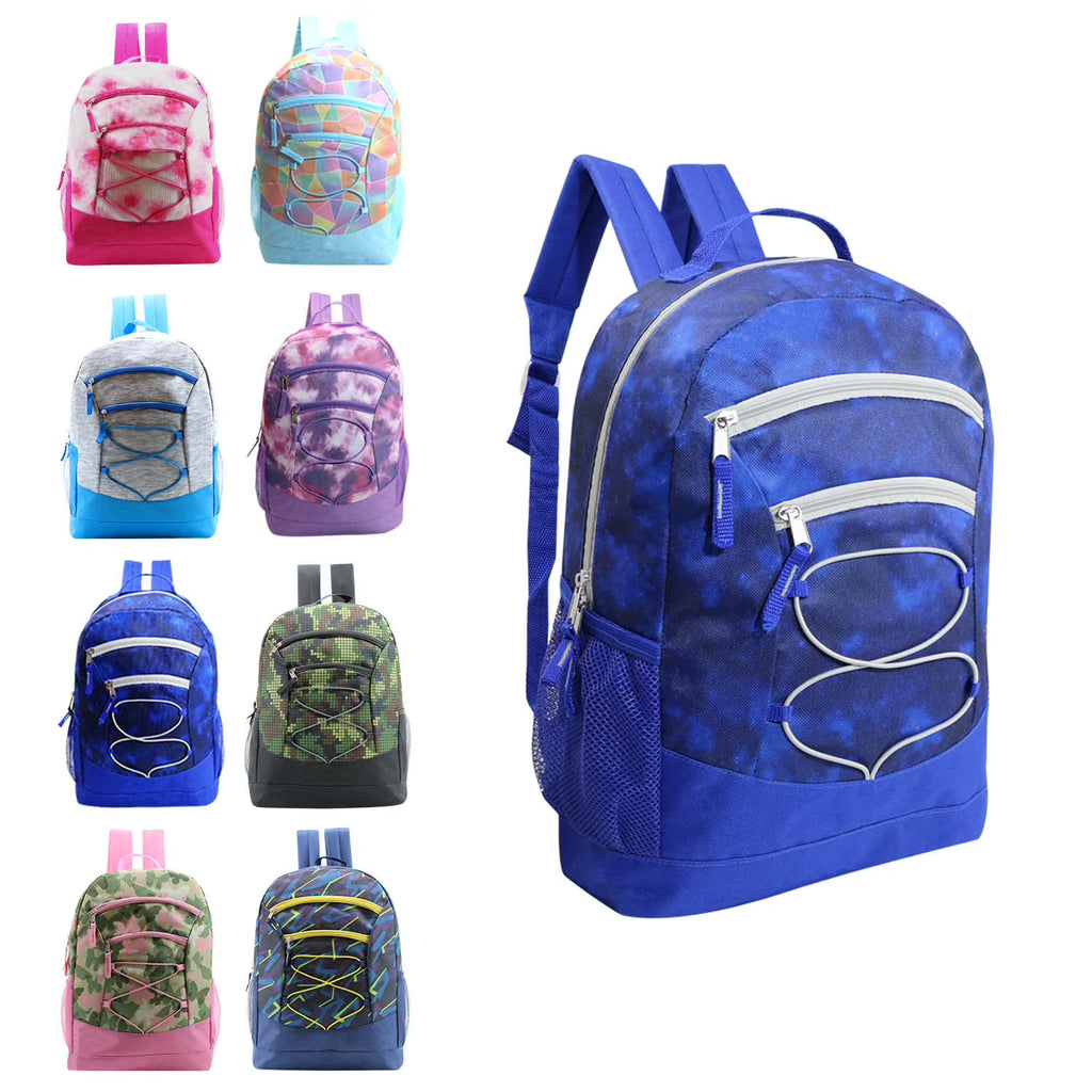 24 Pack 17 Inch Assorted Colors Bungee Backpacks L581355