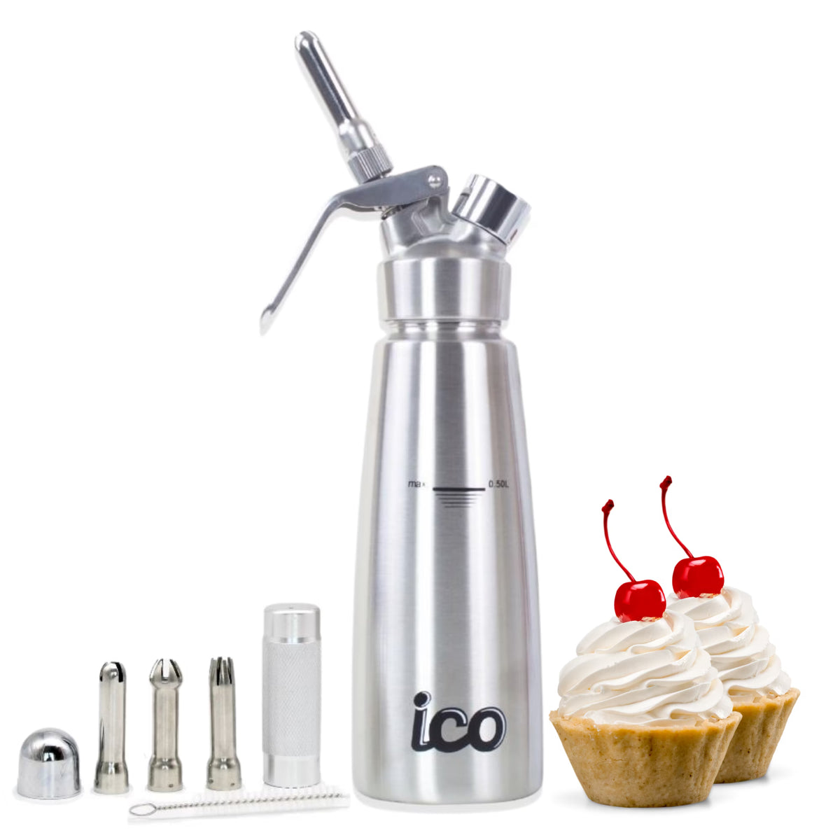 Stainless Steel Whipped Cream Dispenser, 1 Pint H5849