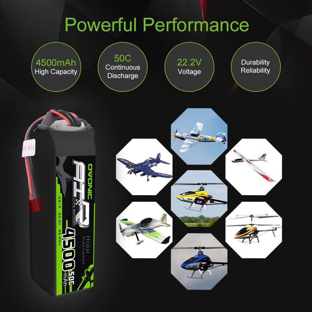 6s 22.2V 4500mAh 50C Lipo Battery with Deans Plug W30826