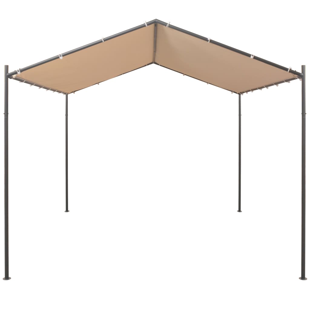 Beige Steel Gazebo Pavilion Tent Canopy F86598