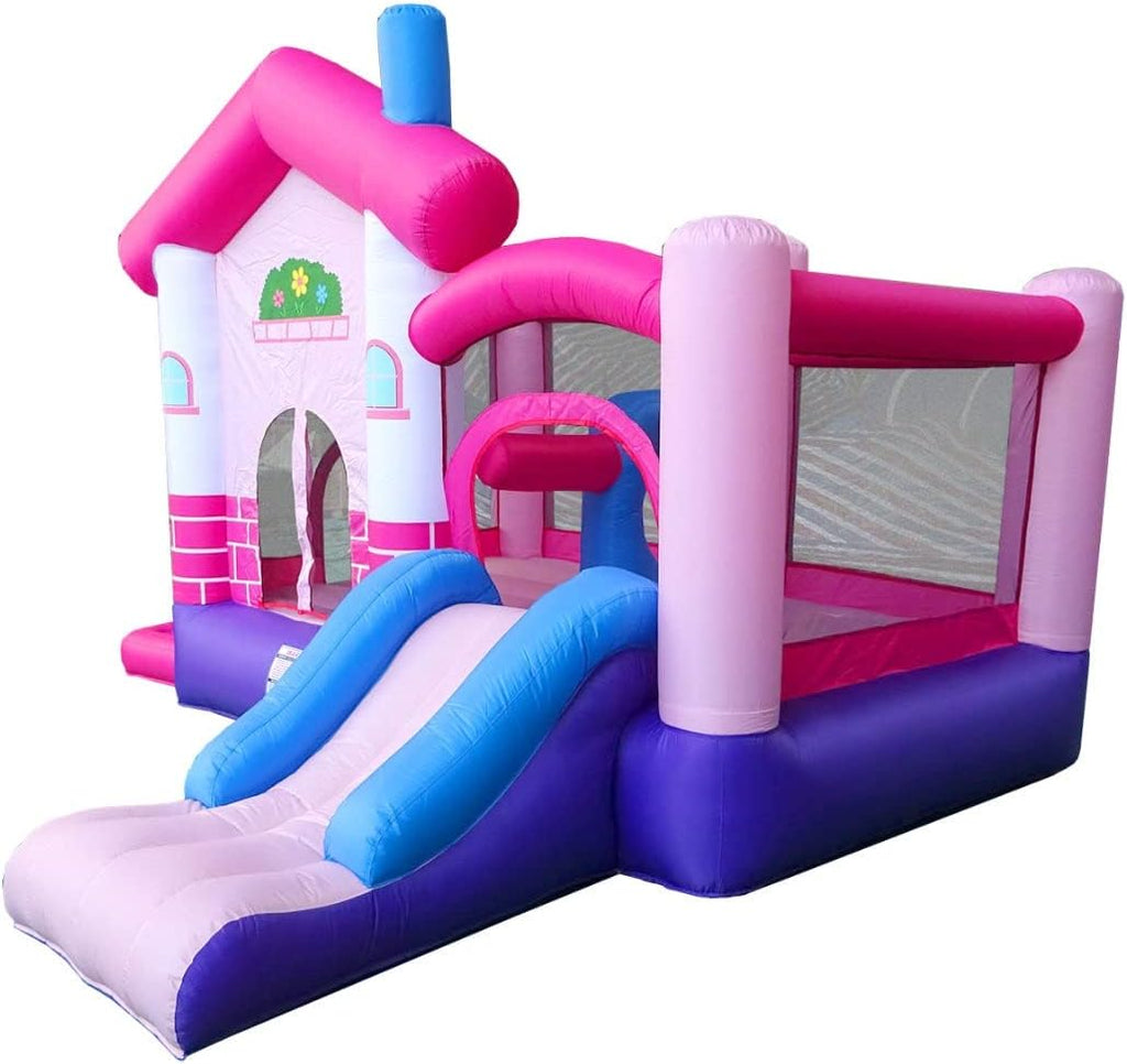 Pink Inflatable Bounce House with Slide, 12.5' x 10.5' Play Area, 7.9' Tall L674350