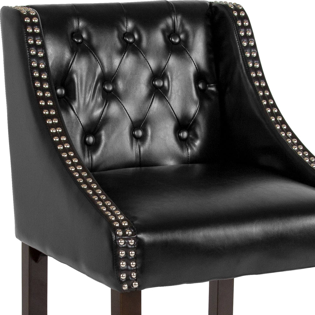 Black Leather Counter Height Stool X9595