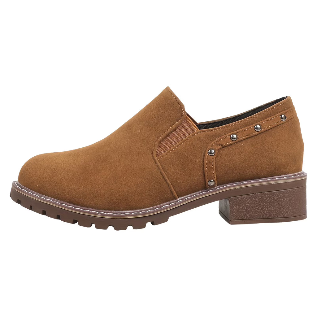 Brown Thick Heel Short Boots W66534