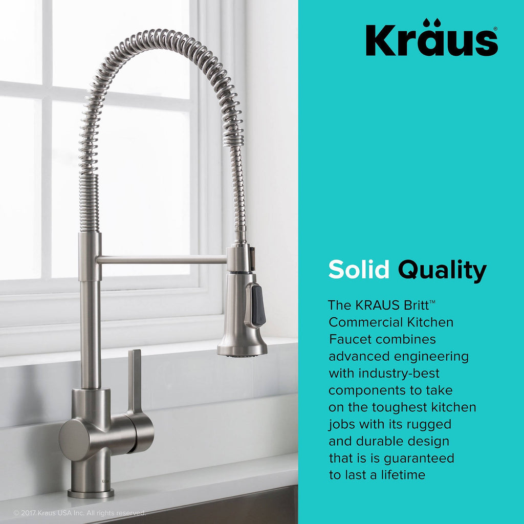 Brushed Gold & Matte Black Commercial Kitchen Faucet with Dual Function Sprayhead O220100