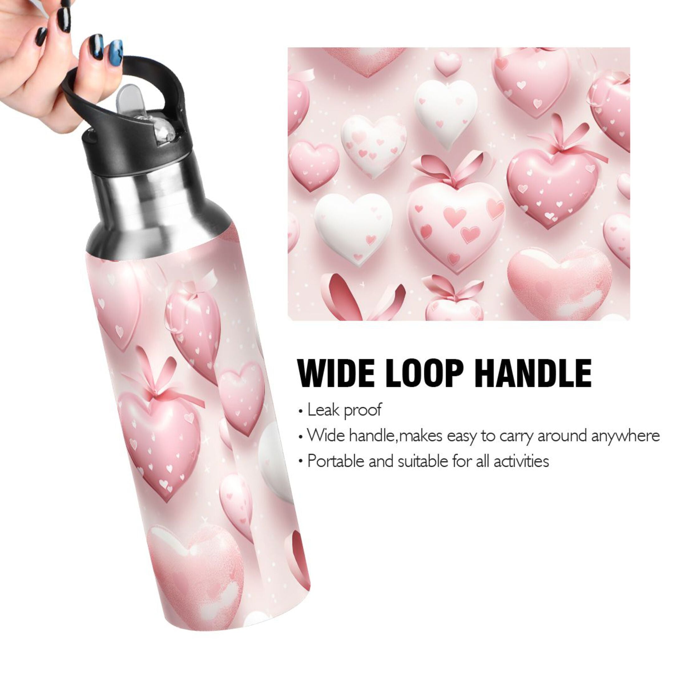 Insulated Thermos Stainless Steel Water Bottle with Straw Lid, 20 oz R17846