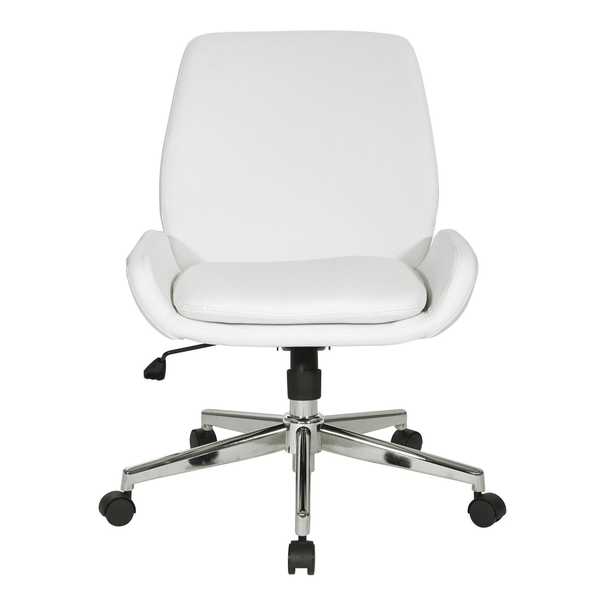 White Faux Leather Chair with Chrome Finish Base I6755