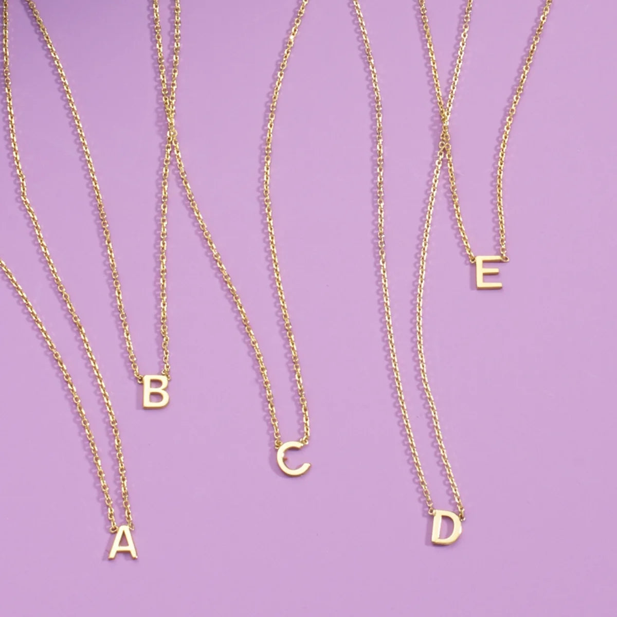 14K Solid Yellow Gold Initial Necklace R78814