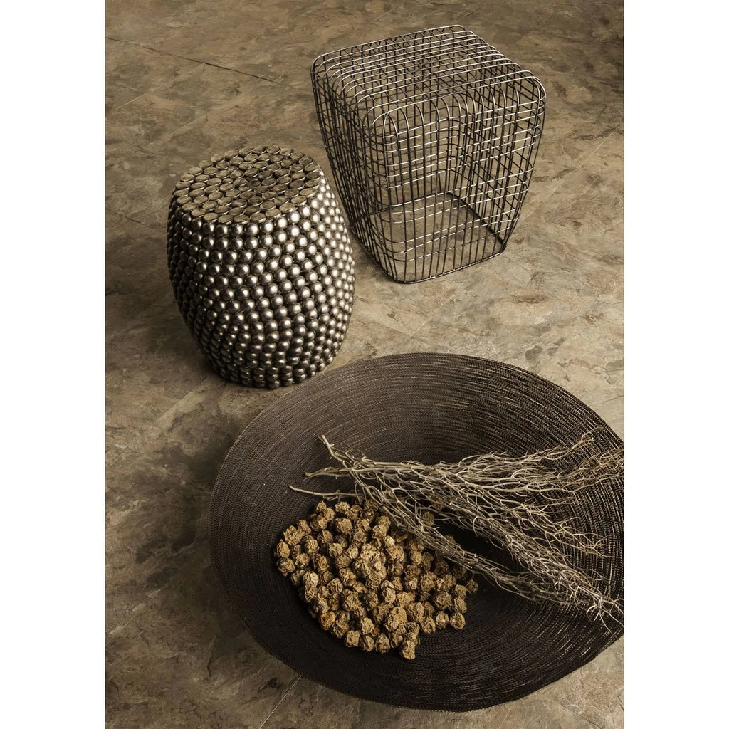 Pewter Pebble Stool G562