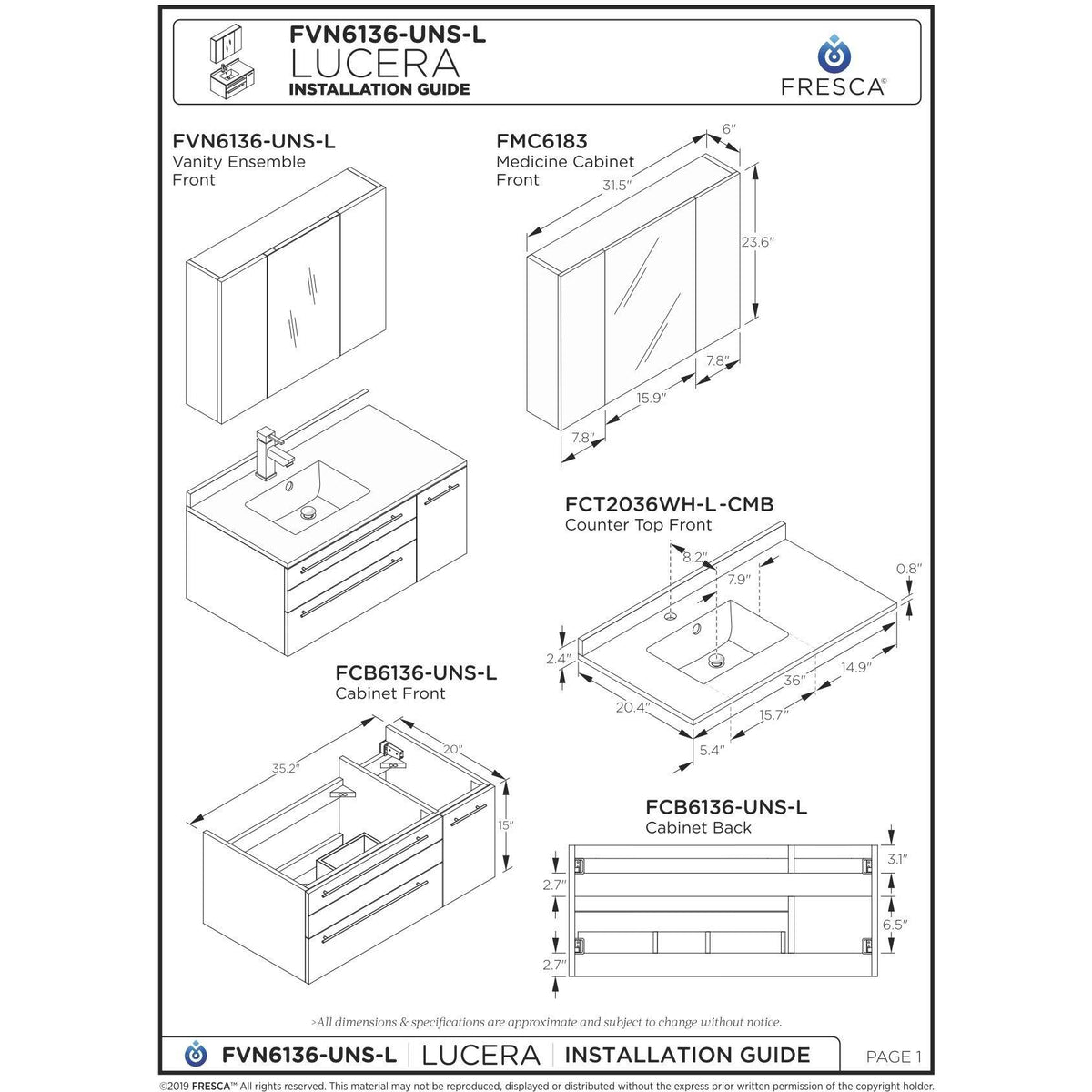White Left Version Wall Hung Undermount Sink Z97639