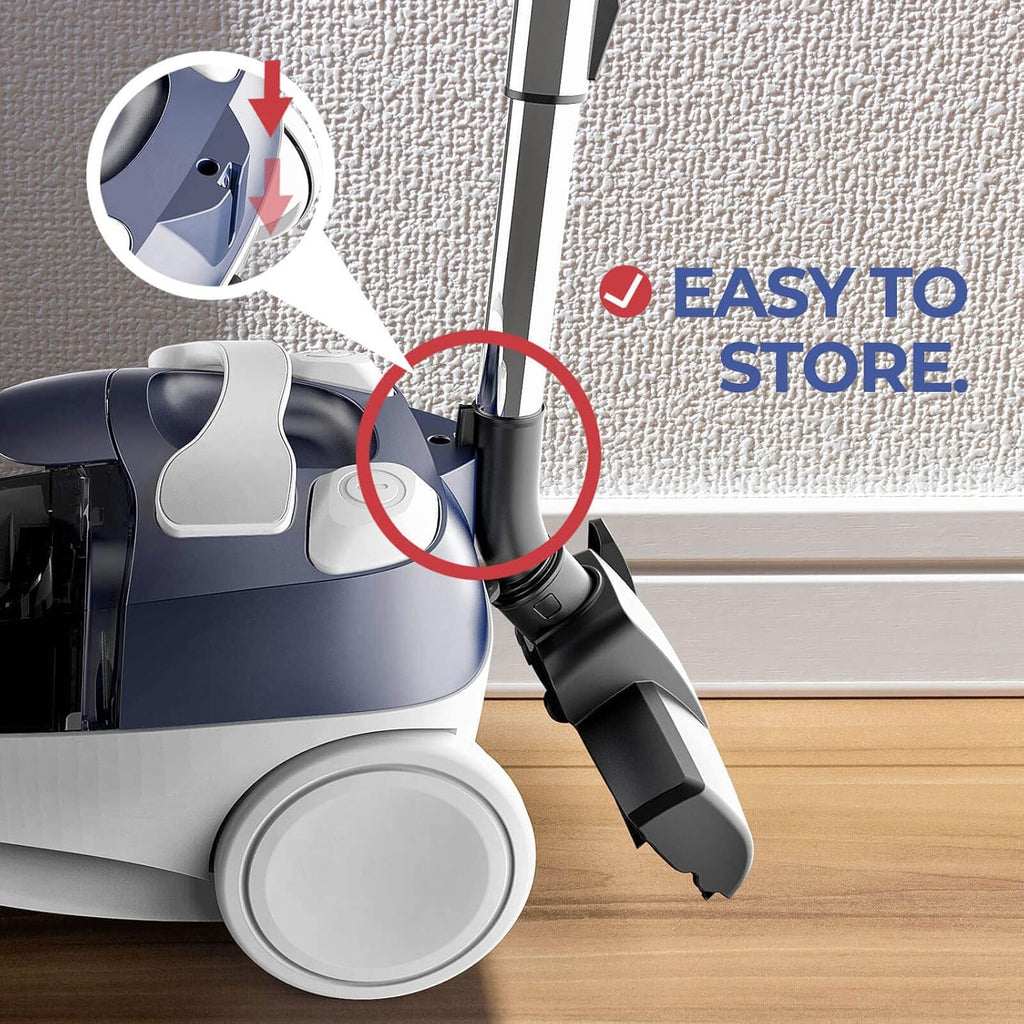 Ocean Blue Bagless Canister Vacuum Cleaner with Double HEPA Filtration V16344