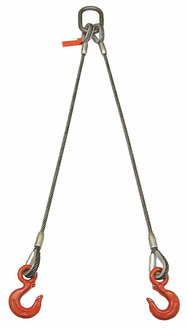 Wire Rope Sling, 11 ft L, 8800 lb Capacity H7709