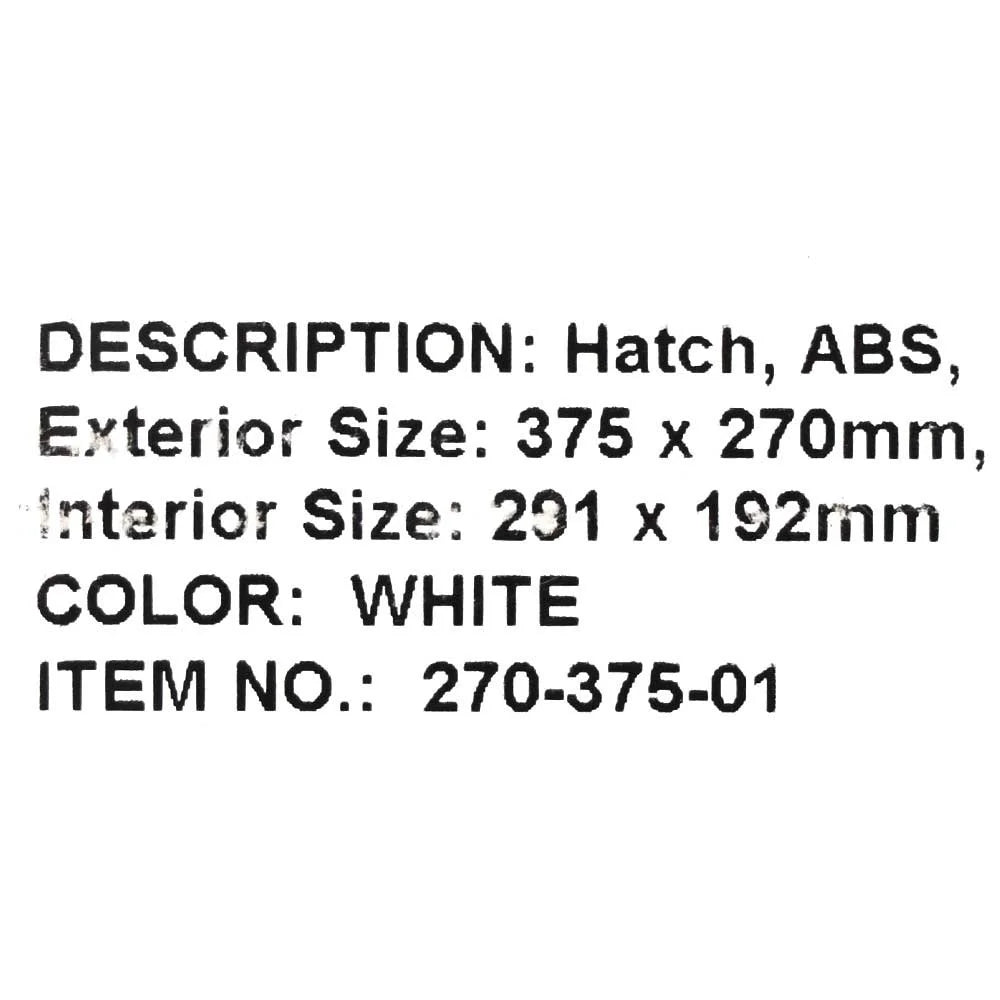 14.75 x 10.6 Inch White ABS Boat Access Hatch K159