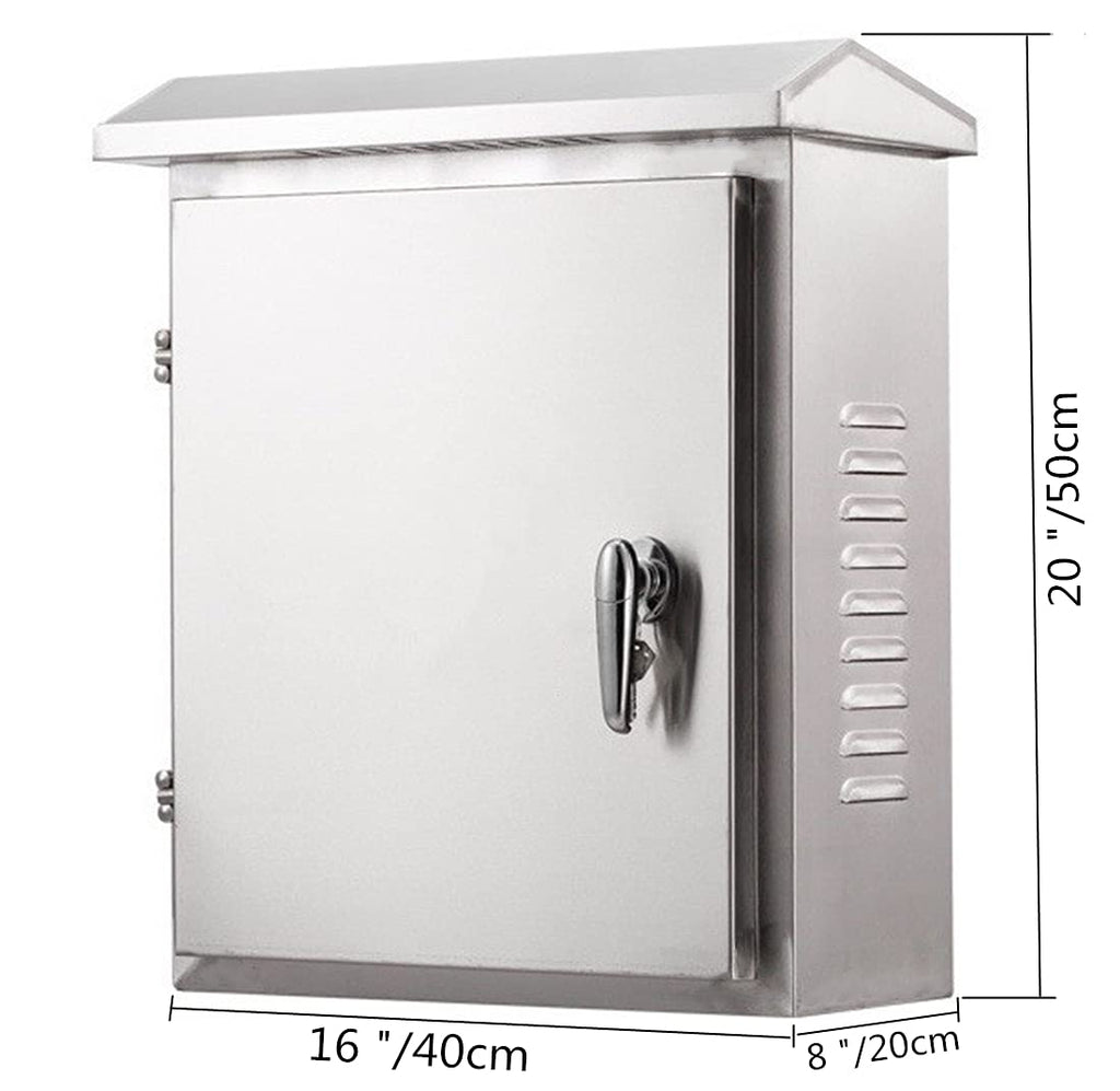 304 Stainless Steel Outdoor Electrical Enclosure Box 20 H x 16 W x 8 D with Mounting Plate O160