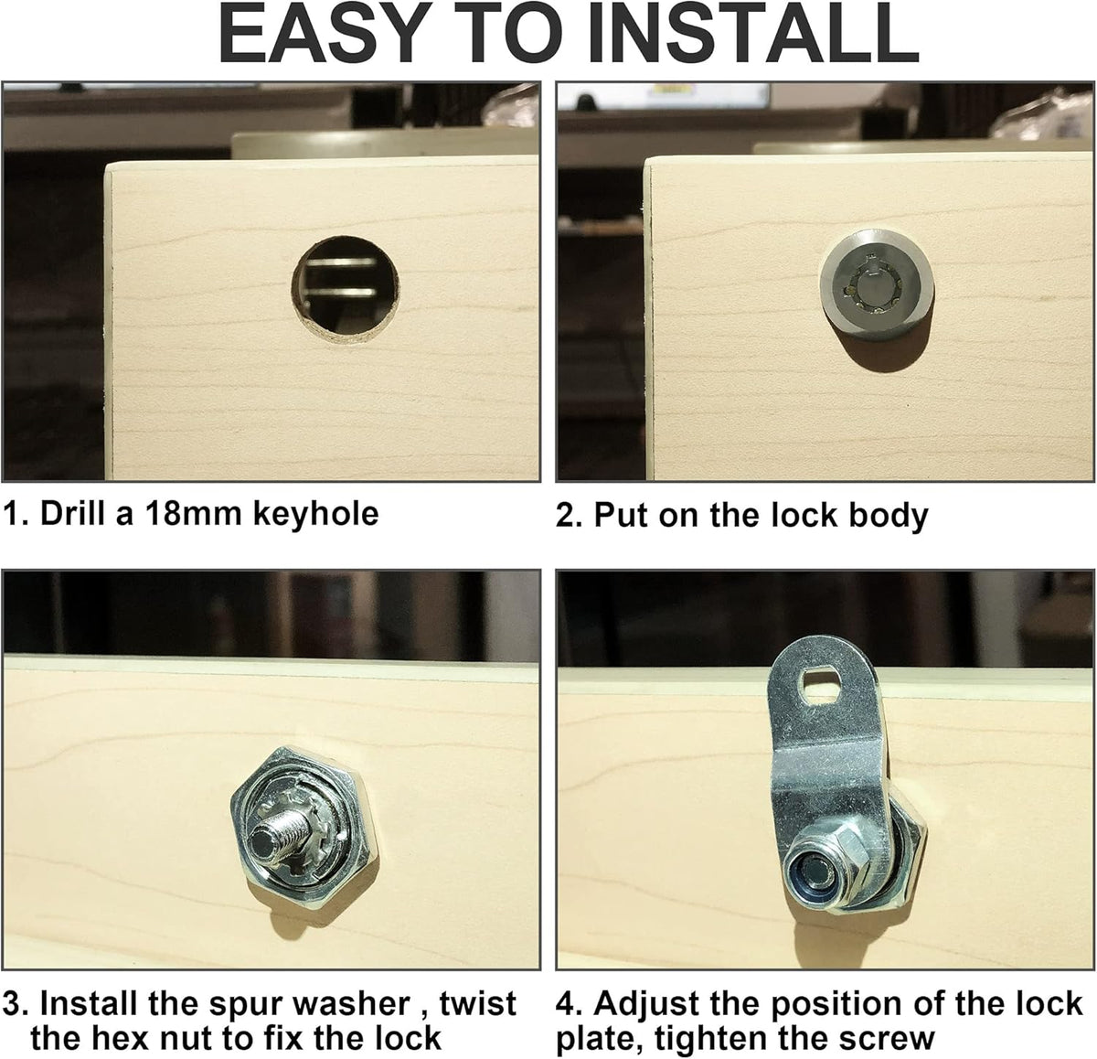5 Pack Keyed Alike Cabinet Locks with Keys, Zinc Alloy V97164