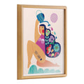 Natural Plastic Framed Printed Glass X5186