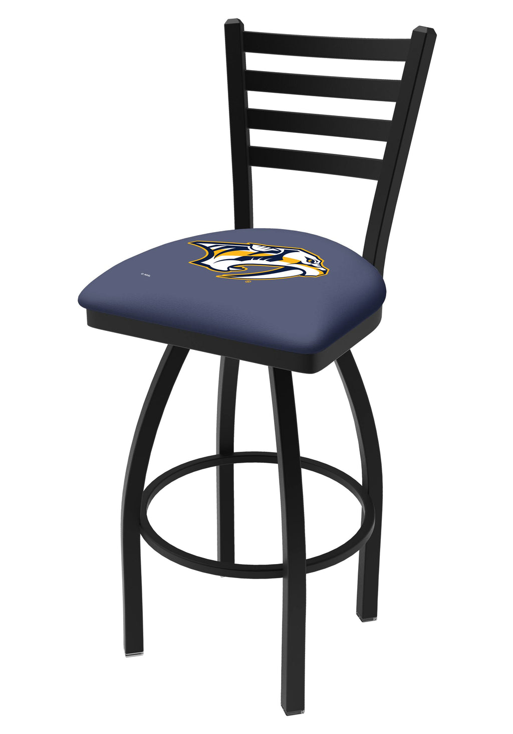 Black Wrinkle Swivel Bar Stool with Ladder Style Back N3228