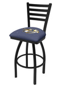 Black Wrinkle Swivel Bar Stool with Ladder Style Back N3228