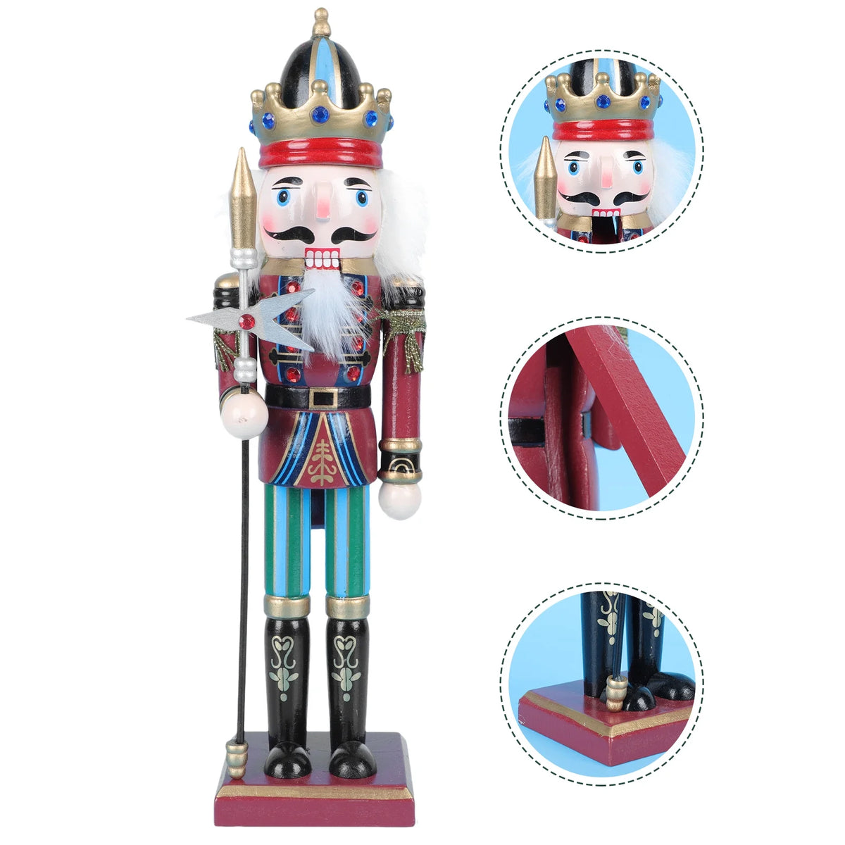 Walnut Wooden Nutcracker Soldier Doll Xmas Decor O352