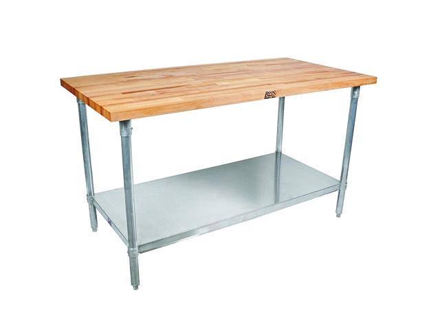 Maple Wood Top Work Table with Lower Shelf U6971