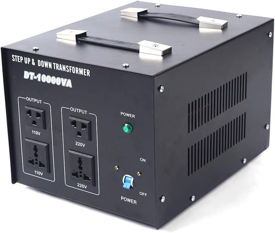 10000W Voltage Converter Transformer Step Up/Down 110V/220V Heavy Duty Power Converter with 2 US Outlets, 2 Universal Outlets, Circuit Breaker N549