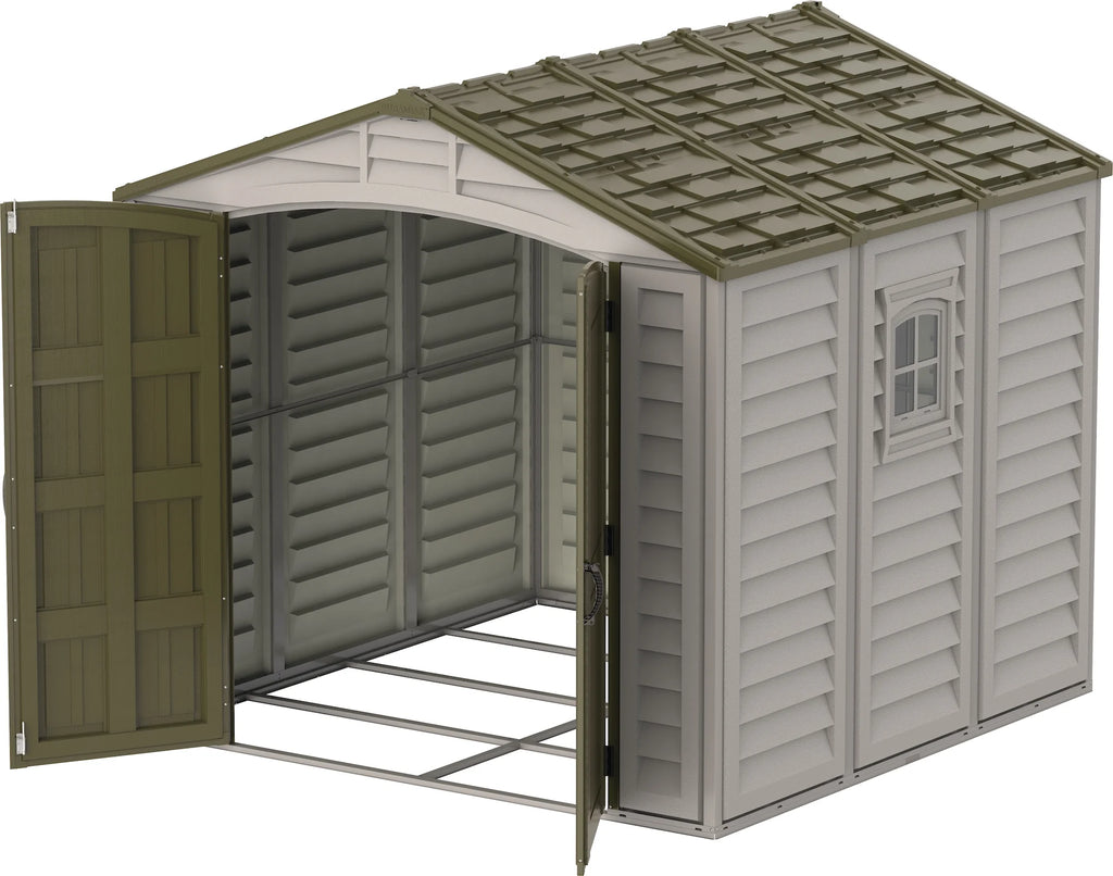 Offwhite/Brown 8x8 Outdoor Storage Shed L985552