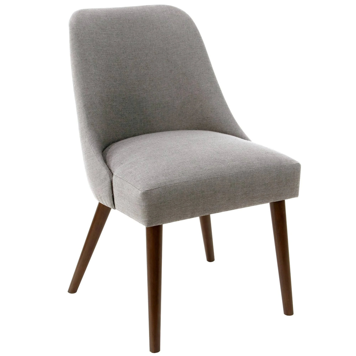 Linen Rounded Back Dining Chair Gray Y324