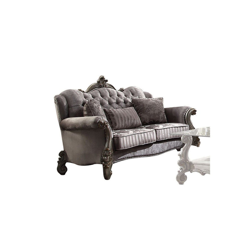 Velvet Loveseat with 3 Pillows H5967