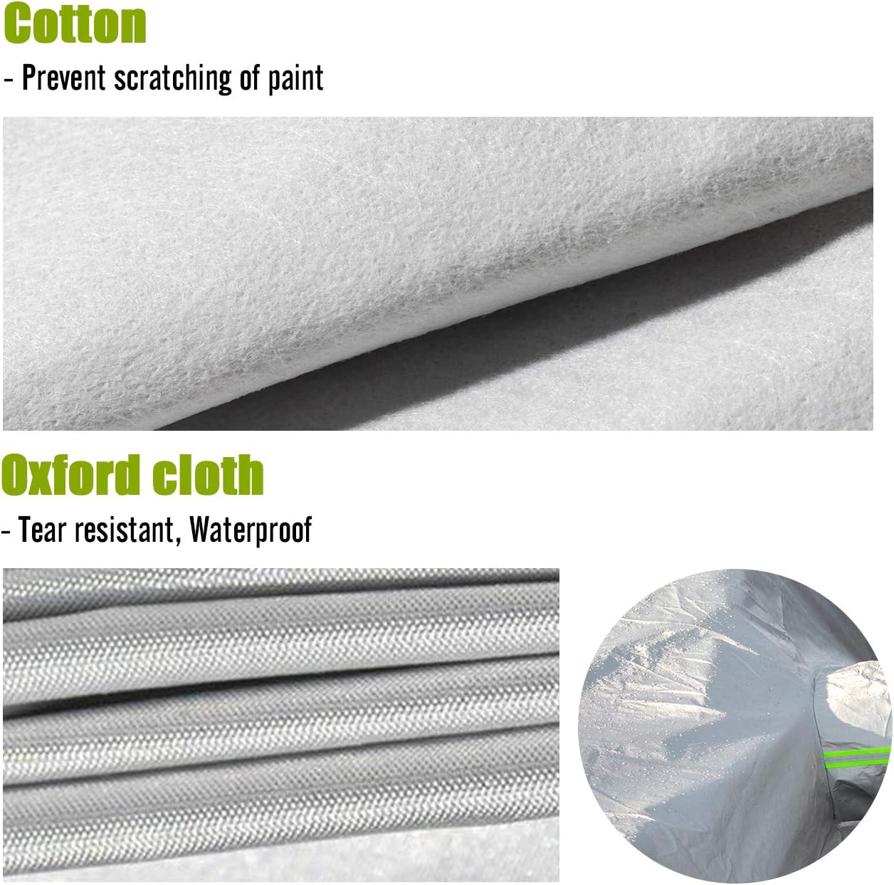 Hatchback Car Cover 5 Layers Universal Fit 146 to 157 inch Pack of 2 S4816