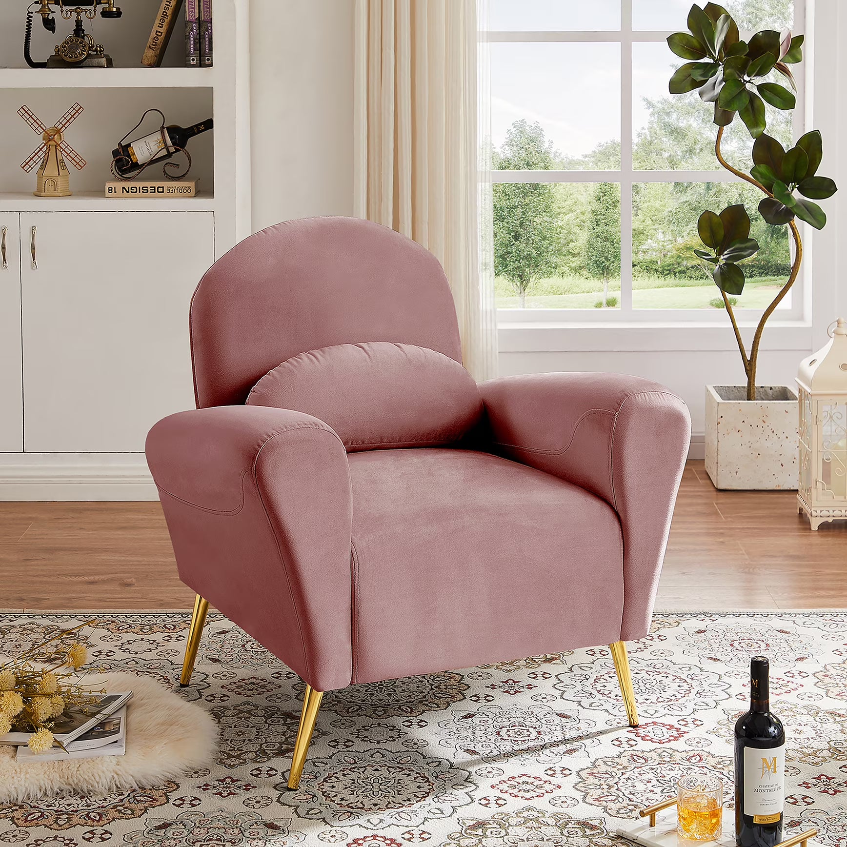 Blue Upholstered Armless Chair B84917