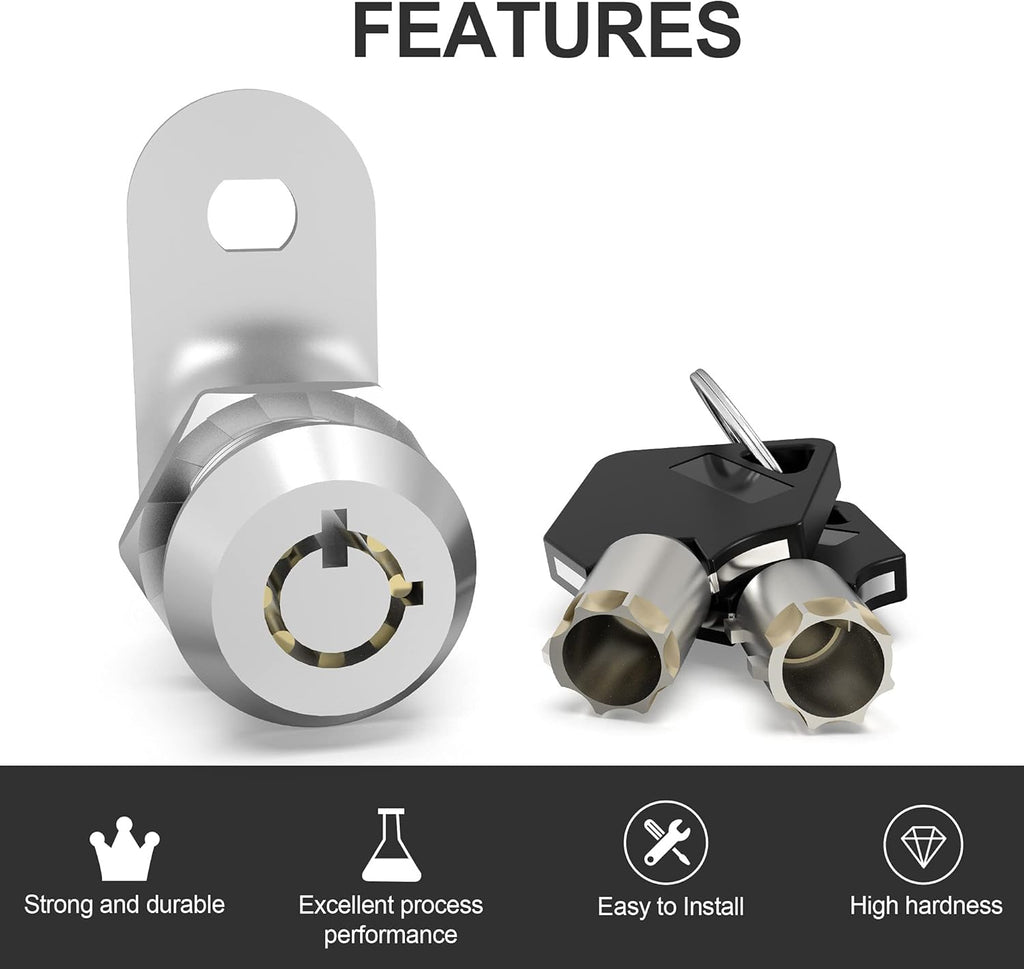 5 Pack Keyed Alike Cabinet Locks with Keys, Zinc Alloy V97164