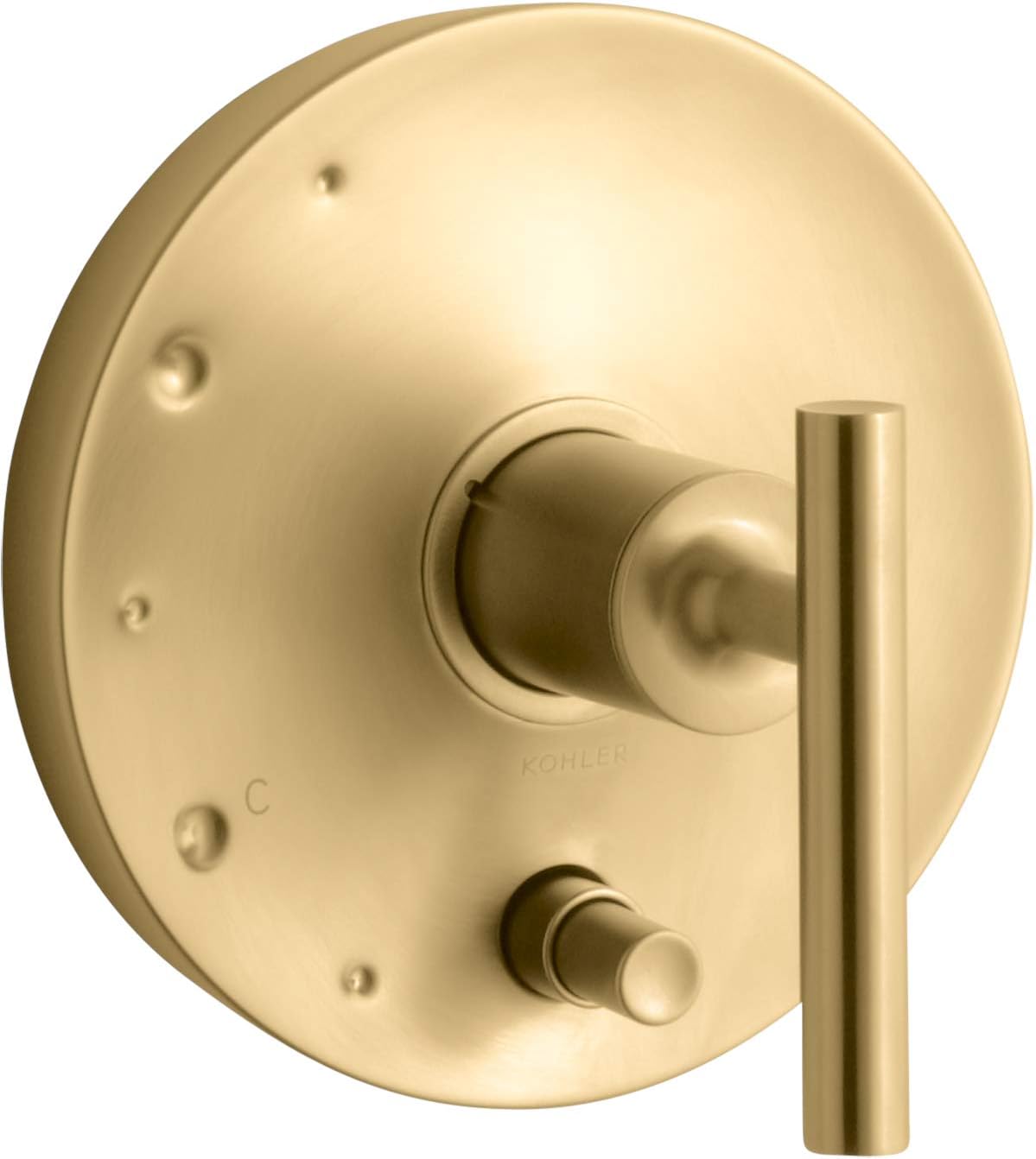 Vibrant Brushed Moderne Brass Valve Trim with Handles A753996