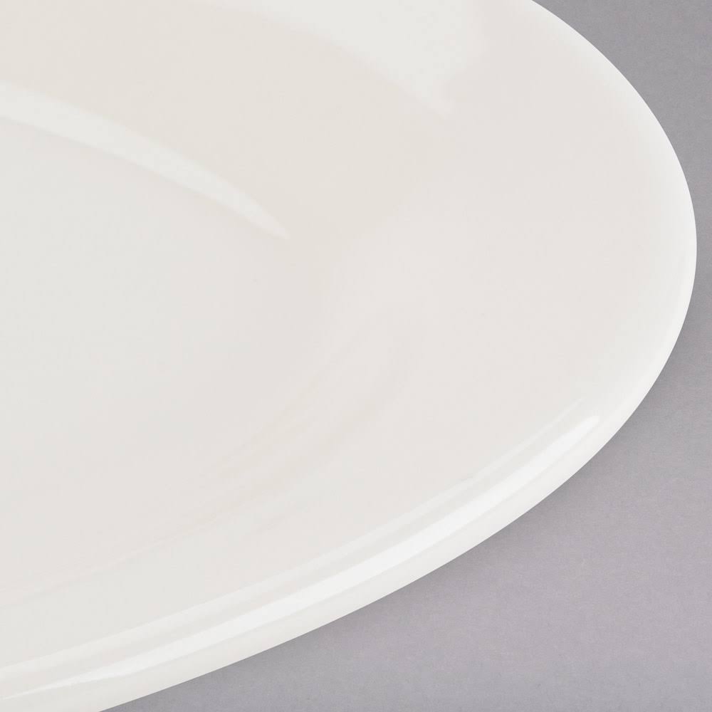 American White Eggshell Wide Rim Rolled Edge Oval China Platter M70449