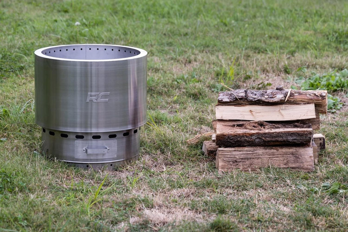 Stainless Steel Smokeless Fire Pit with Carry Bag V279877